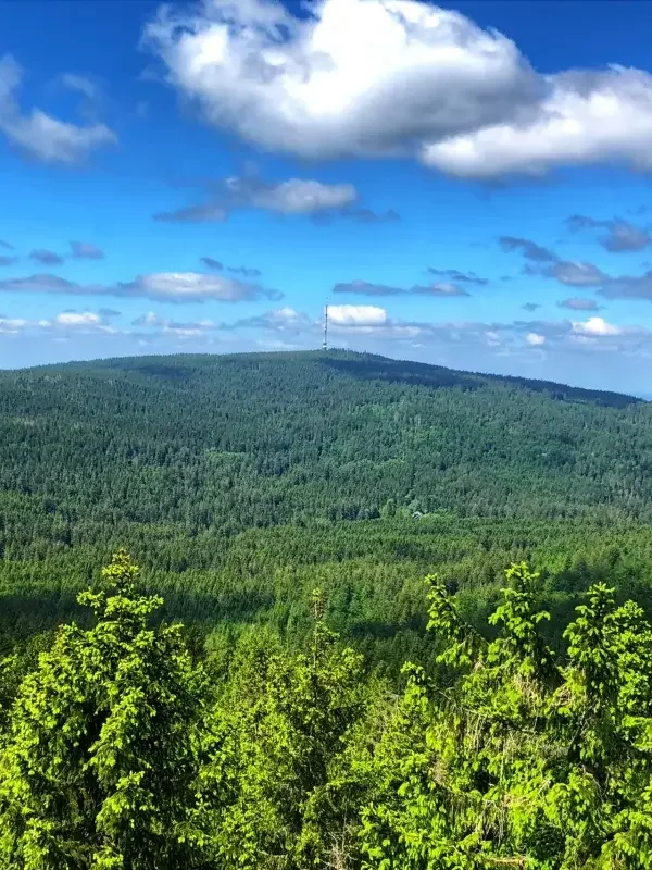 Panoramablick über das Fichtelgebirge