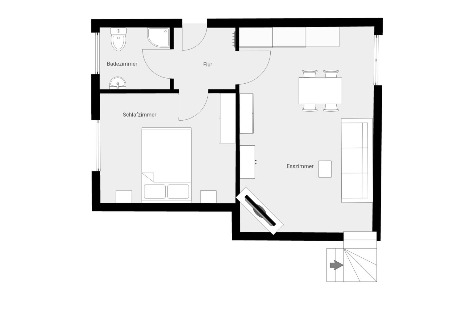 Grundriss Ferienwohnung 5 (unten)